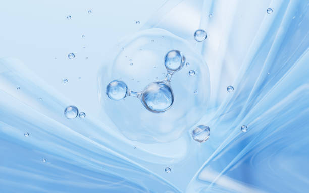 istock Blue glass spheres, abstract molecules with glass background, 3d rendering. 2183379729