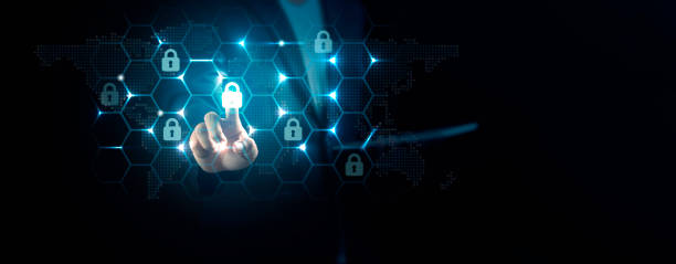 istock Businessman scanning fingerprint  unlock to access privacy data network. Biometric identity and business data protection, cyber security technology. Network security system concept. 2183393492