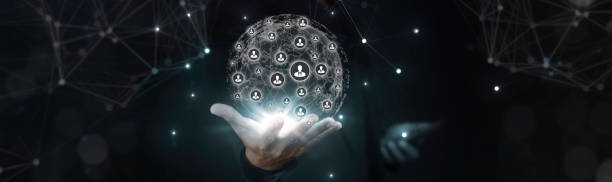 istock Businessman use smartphone and holds a globe that connects a network of information forwarding to the world, quick and easy forwarding information. Network connection concept. 2183393819