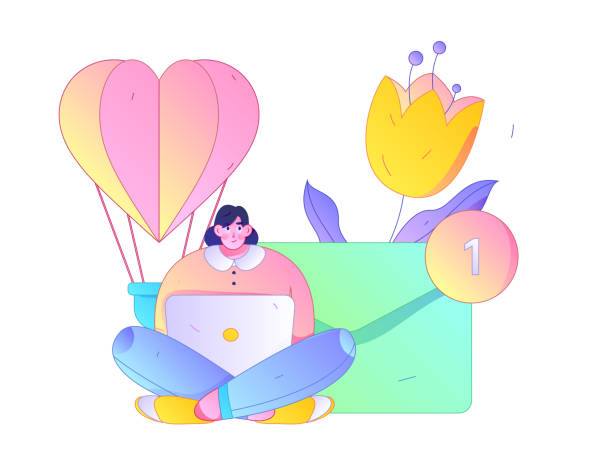 istock Happy Valentine's Day flat character vector concept business hand drawn illustration 2183394022