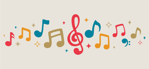 illustrazioni stock, clip art, cartoni animati e icone di tendenza di musical notes pattern line. decorative element for different holidays. musical border line, festive design decor. - spartito