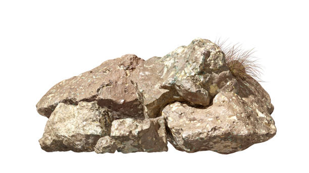 istock Heavy hard stones isolated on white backgrounds 3d illustrations 2183399265