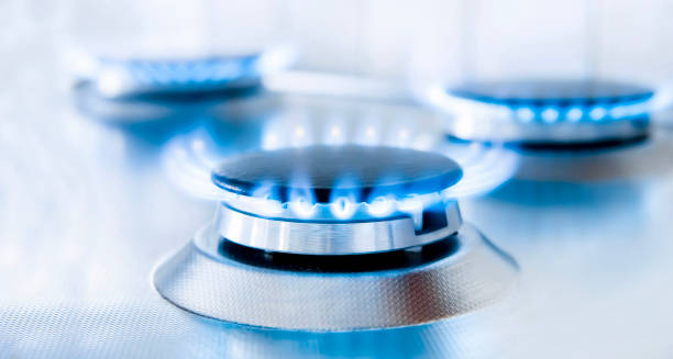 istock Blue gas flames against a light background 2183413397