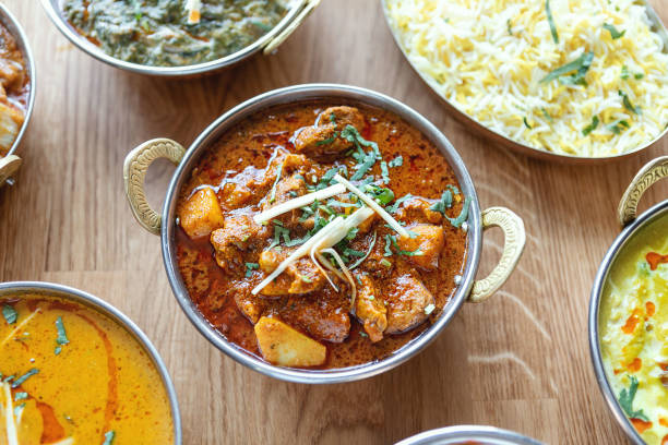 istock Different indian food on wooden background 2183414851