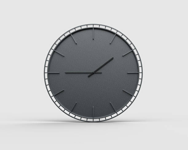 istock A Modern Dark Gray Wall Clock One Forty Five 1:45 Minimalist For Modern Interiors 3D Illustration 2183415904