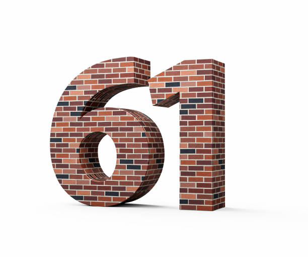 istock Bricks Wall Number Sixty One 61 Digit Made Of Colored Wall Of Bricks 3D Illustration 2183415935