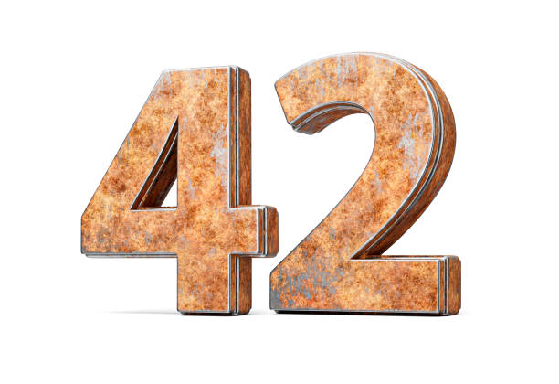 istock Number Forty Two 42 Digit Made Of Old Rusty Iron Metal Texture White Background 3d Illustration 2183416007