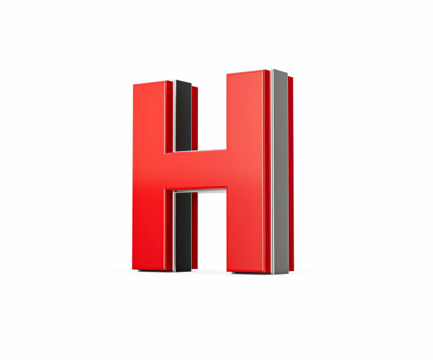 Vibrant Red Capital Letter H Gleams With Its Sleek Design Bold Font With Sharp Edges 3D Illustration