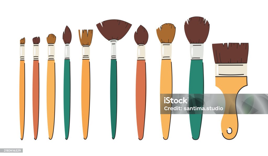 Brush Draw Paint Brushes For Drawing Vector Illustration Stock Illustration ...