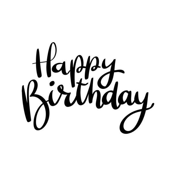 Happy birthday. Lettering phrase isolated on white background.