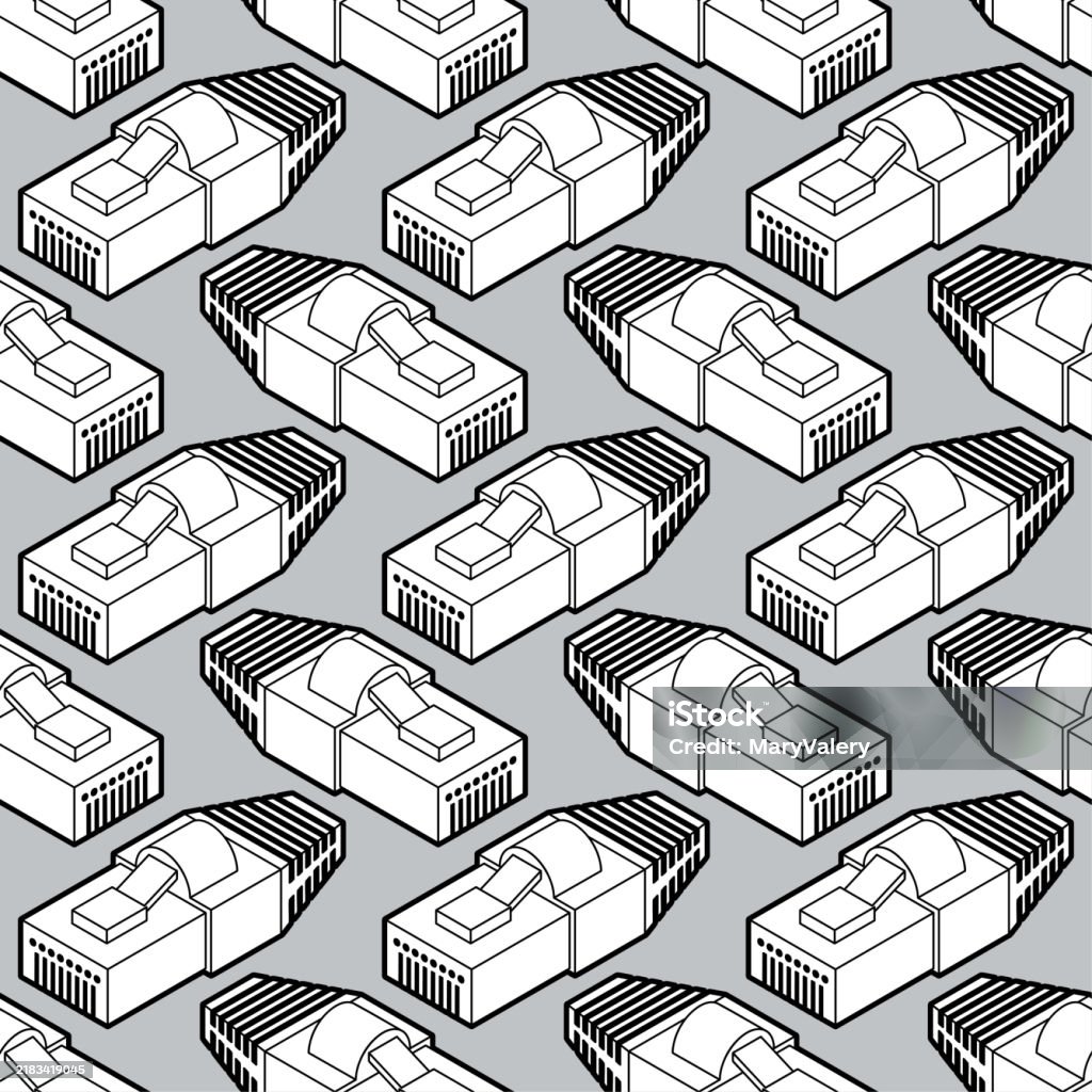 Rj45 Connector Pattern Seamless Connector For Internet Cable Background ...