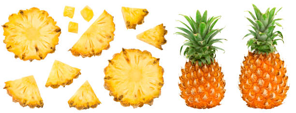 istock sliced baby pineapple isolated on white background. exotic fruit. clipping path 2183426241