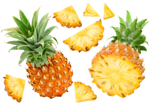 istock sliced baby pineapple isolated on white background. exotic fruit. clipping path 2183426513