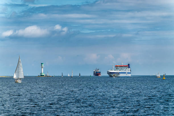 Travemunde, Germany - September 1, 2025: View of Travemunde from the ferry