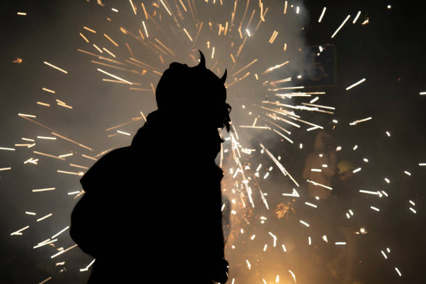 Fireworks show in a public space