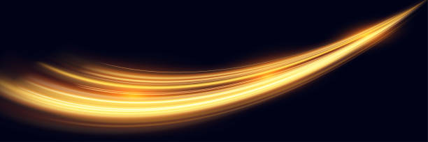 istock Golden Light Wave speed Lines: Shining Gold Design Element with Wavy Bright Stripes. 2183431770