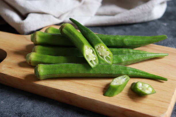 istock Fresh organic okra vegetable or lady's fingers. 2183438080