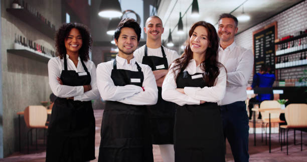 istock Coffee Shop Team Employees. Staff Group 2183439335