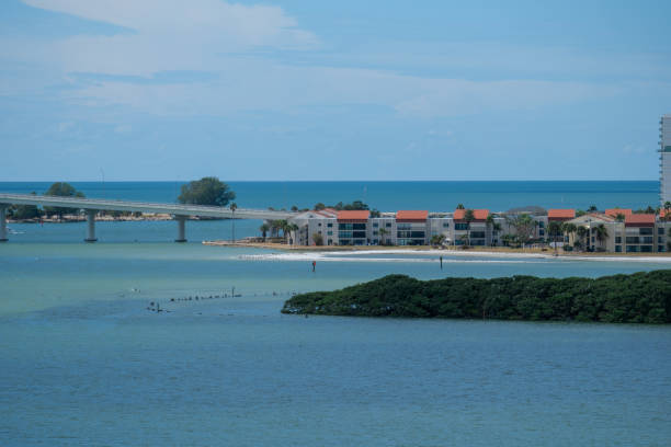 A view over Clearwater Beach and Tampa Bay from Clearwater