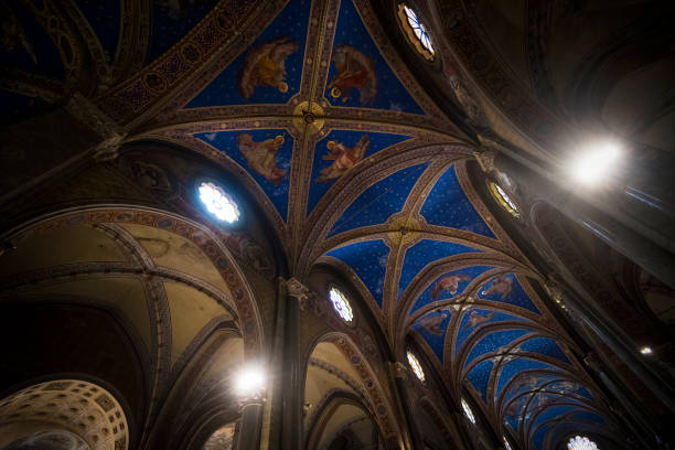 istock Gilded ceiling of church interior in Rome 2183447839