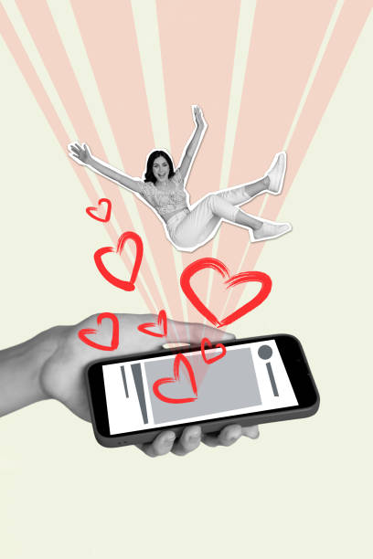 istock Collage Click button hearts popularity social media instagram app falling million likes girl phone screen isolated on drawn background 2183448714