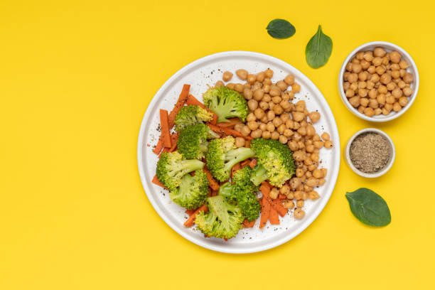istock Healthy food with broccoli, carrots and chickpeas 2183450061