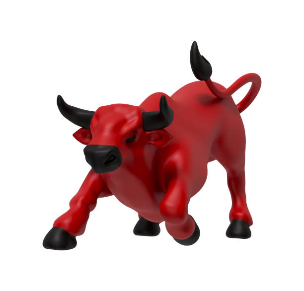istock Red Bull realistic 3d cartoon style. Bull isolated on white background. Vector illustration 2183466139
