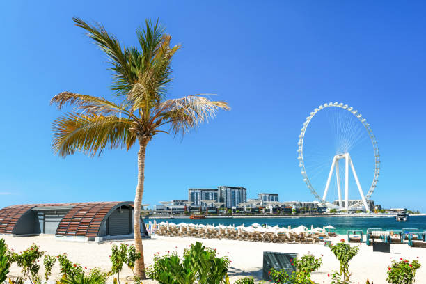 istock Jumeirah beach, popular beach in Dubai, UAE. JBR beach in Dubai. 2183470729