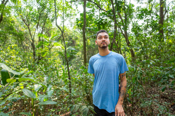 istock Man breathes fresh air and contemplates nature. 2183474274