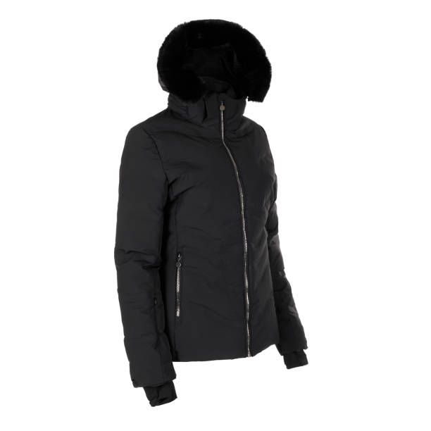 istock Black women's winter hood jacket 2183480378