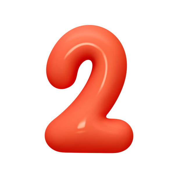 istock Number 2. Two Number sign red color. Realistic 3d design in cartoon balloon style. Isolated on white background. vector illustration 2183481011