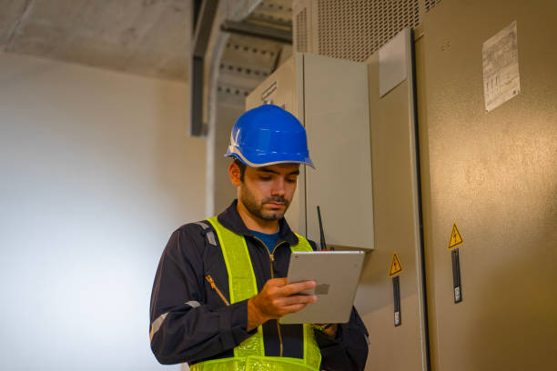istock Engineer is working on the basement of high rise building. 2183481384