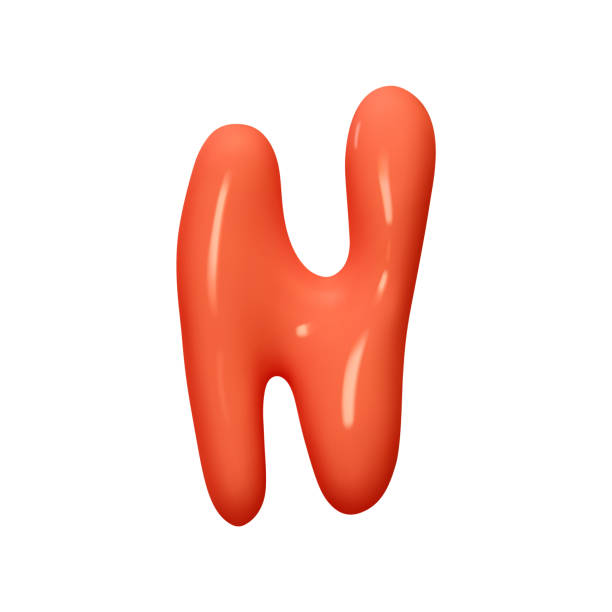 istock letter N. letter sign red color. Realistic 3d design in cartoon liquid paint style. Isolated on white background. vector illustration 2183482117