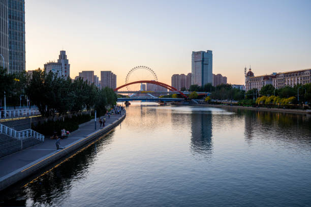 istock Sunset over the Haihe River in Tianjin 2183484576