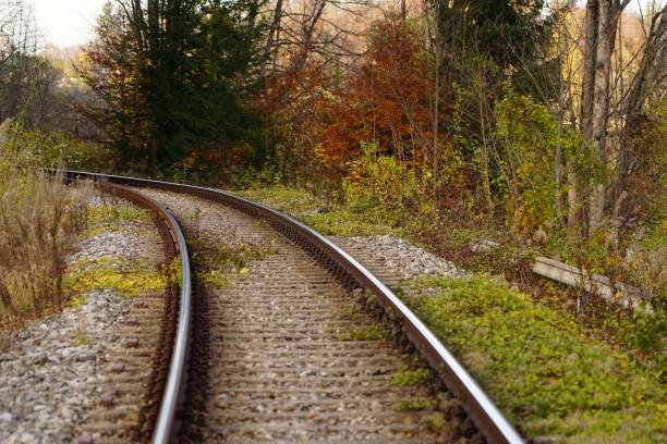 istock The railway through the Bavarian forest. The German railway. Railway in autumn. 2183486230
