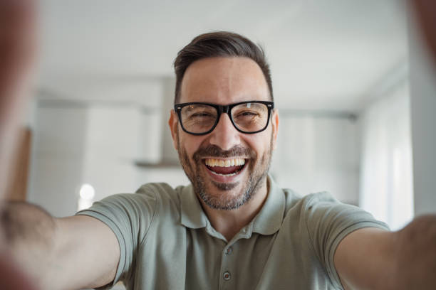 istock Digital smile, handsome man creates perfect selfie 2183489626