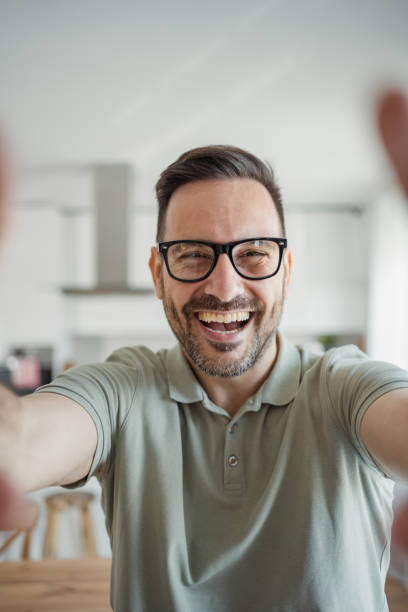 istock Digital smile, handsome man creates perfect selfie 2183489629