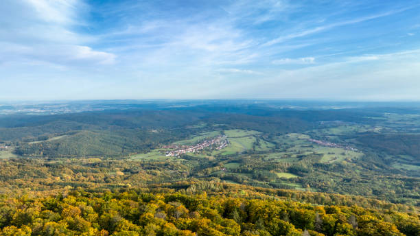 View from Kreuzberg, Rhoen - German low mountain landscape