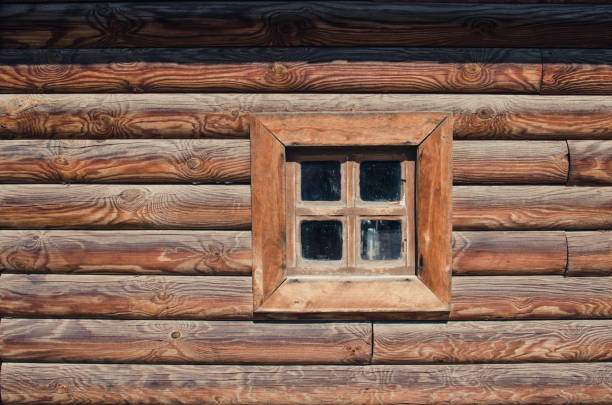 the old window of old wooden house