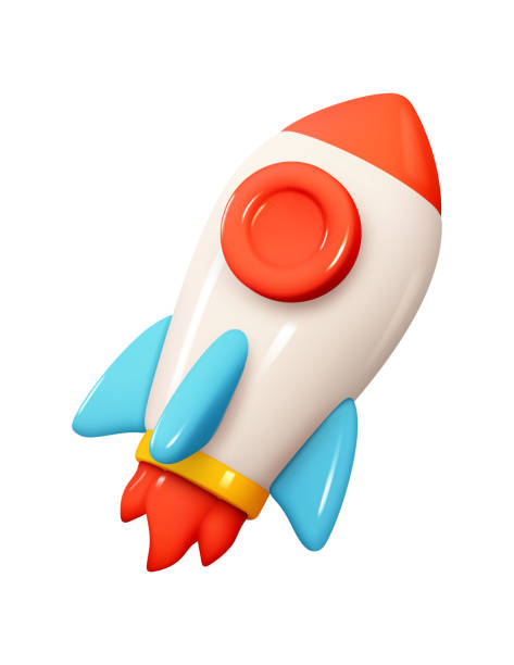 istock Emoji Rocket flying up. Emotion 3d cartoon icon. Vector illustration 2183492860