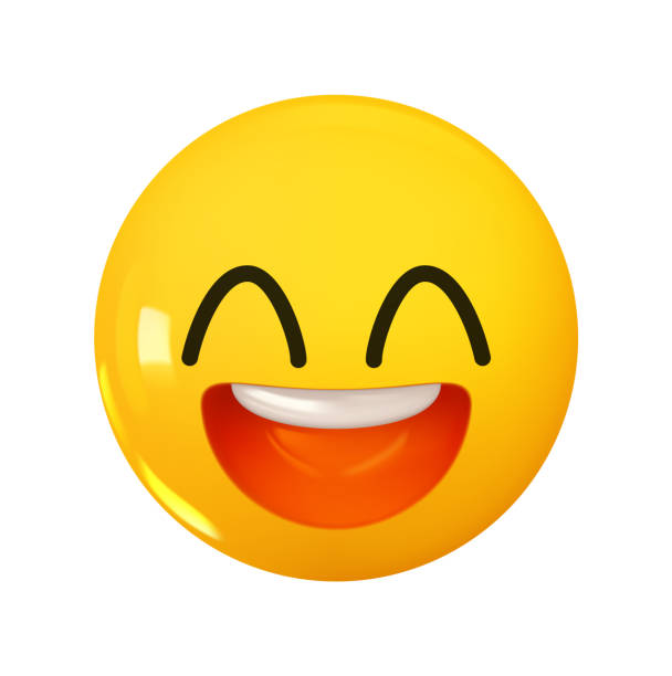 istock Emoji Smile laughter with closed eyes. Emotion 3d cartoon icon. Yellow round emoticon. Vector illustration 2183496348