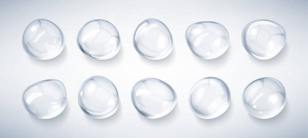 istock Realistic cosmetic serum drops. Cosmetic oil droplets. Clear liquid drops. Hyaluronic acid. Collagen gel skincare product. Vector illustration 2183501831