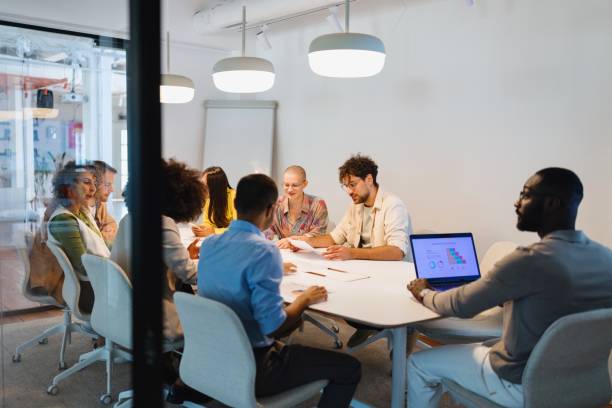 istock Colleagues having collaboration session in the modern office 2183504588