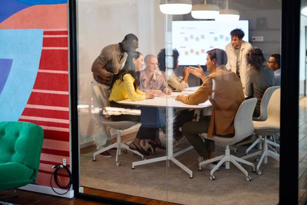 istock Modern colleagues working during a business meeting 2183504902