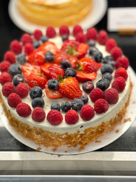 istock Cake with berries and fruits 2183511467