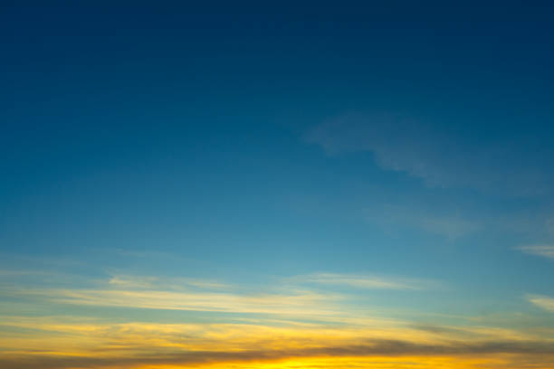istock Blue Sky with Colorful Cirrus Clouds at Sunset Texture Background 2183514815
