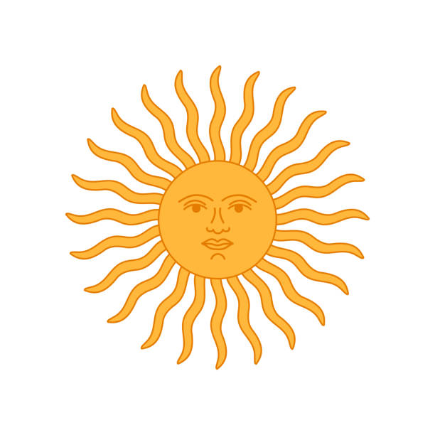 The Symbolic Sun emblem of Argentina represents the nations rich culture and deeprooted heritage and identity A vibrant sun emblem that beautifully represents Argentinas unique national identity and rich cultural heritage traditional sun symbol art for sale stock illustrations
