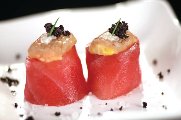 istock spicy tuna, foie gras and fish eggs 2183523795