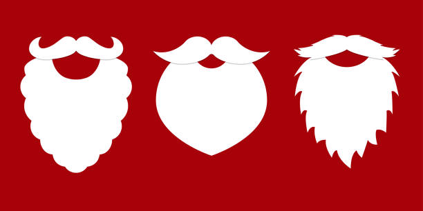 istock Santa Claus beard with moustache icon set. Merry Christmas greeting card design element. Xmas template. Vector illustration. 2183525742