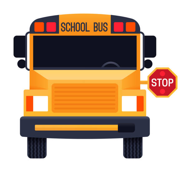 140+ School Bus Stop Sign Illustrations - iStock